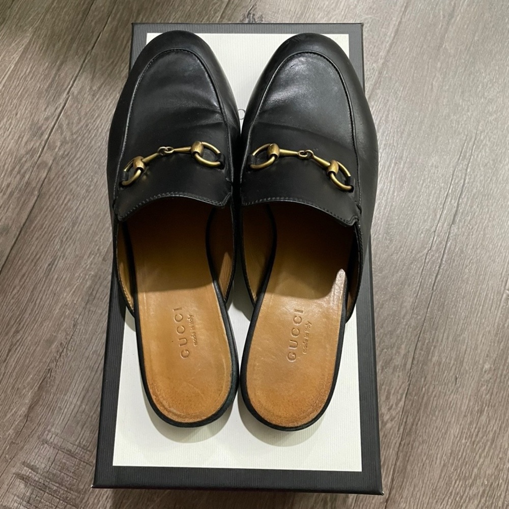 AUTHENTIC GUCCI PRINCETOWN LEATHER SLIPPER / MULE